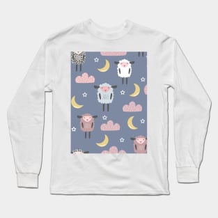 Sweet sleeping sheep pattern Long Sleeve T-Shirt